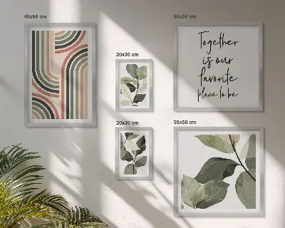 Conjunto de cuadros decorativos con elegantes detalles florales geométricos