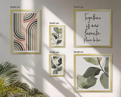 Conjunto de cuadros decorativos con elegantes detalles florales geométricos