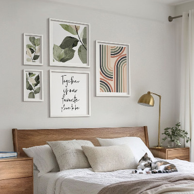 Conjunto de cuadros decorativos Elegantes detalles florales geométricos