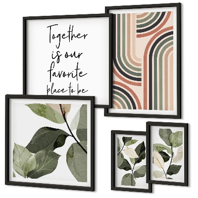 Conjunto de cuadros decorativos Elegantes detalles florales geométricos