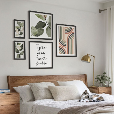 Conjunto de cuadros decorativos Elegantes detalles florales geométricos
