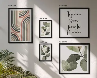 Conjunto de cuadros decorativos con elegantes detalles florales geométricos