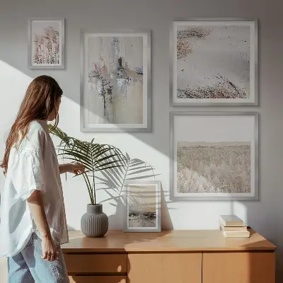Pared galería de arte decoración elegante de naturaleza minimalista