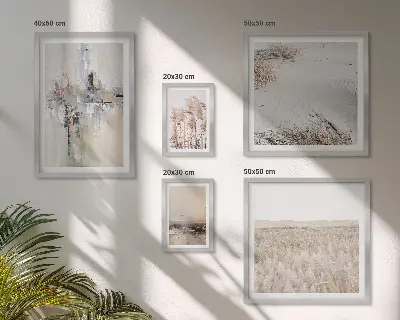 Pared galería de arte decoración elegante de naturaleza minimalista