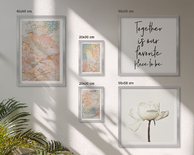 Conjunto de cuadros decorativos Flores abstractas con lemas