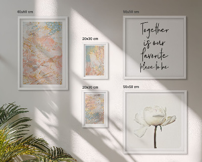 Conjunto de cuadros decorativos Flores abstractas con lemas