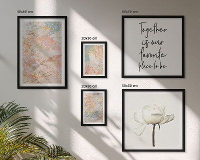 Conjunto de cuadros decorativos Flores abstractas con lemas