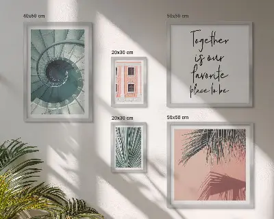 Conjunto de cuadros decorativos con diseño de interiores geométricos