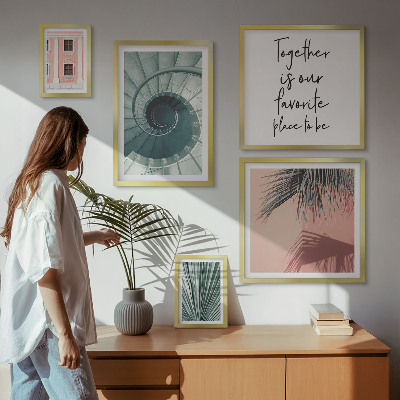 Conjunto de cuadros decorativos Interiores geométricos con estilo