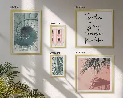 Conjunto de cuadros decorativos con diseño de interiores geométricos