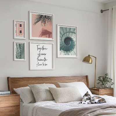 Conjunto de cuadros decorativos Interiores geométricos con estilo
