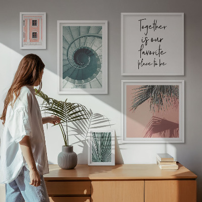 Conjunto de cuadros decorativos Interiores geométricos con estilo