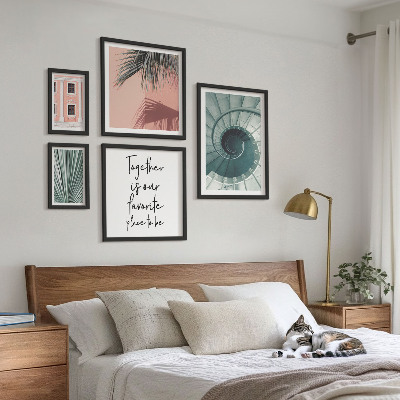 Conjunto de cuadros decorativos Interiores geométricos con estilo