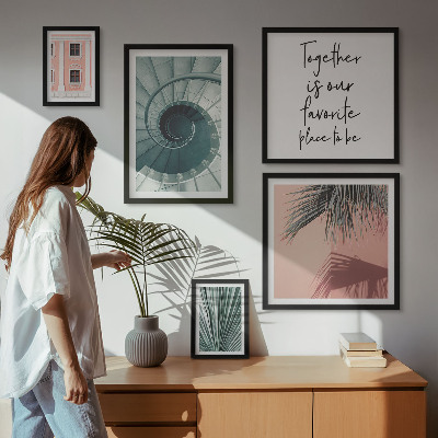 Conjunto de cuadros decorativos Interiores geométricos con estilo