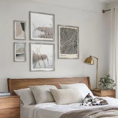 Set de 5 cuadros decorativos para salón con diseño de arte minimalista de la naturaleza