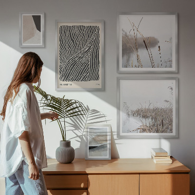 Set de 5 cuadros para salón Arte minimalista de la naturaleza