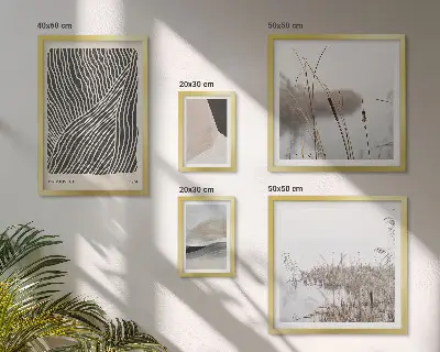 Set de 5 cuadros decorativos para salón con diseño de arte minimalista de la naturaleza