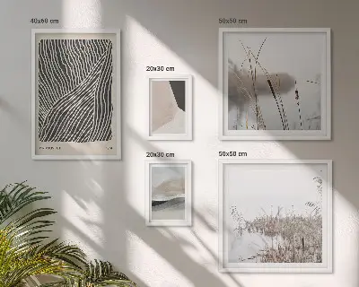 Set de 5 cuadros decorativos para salón con diseño de arte minimalista de la naturaleza