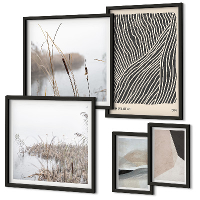 Set de 5 cuadros para salón Arte minimalista de la naturaleza