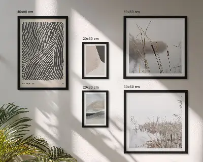 Set de 5 cuadros decorativos para salón con diseño de arte minimalista de la naturaleza