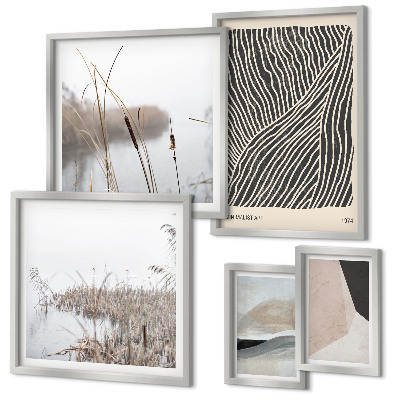 Set de 5 cuadros para salón Arte minimalista de la naturaleza