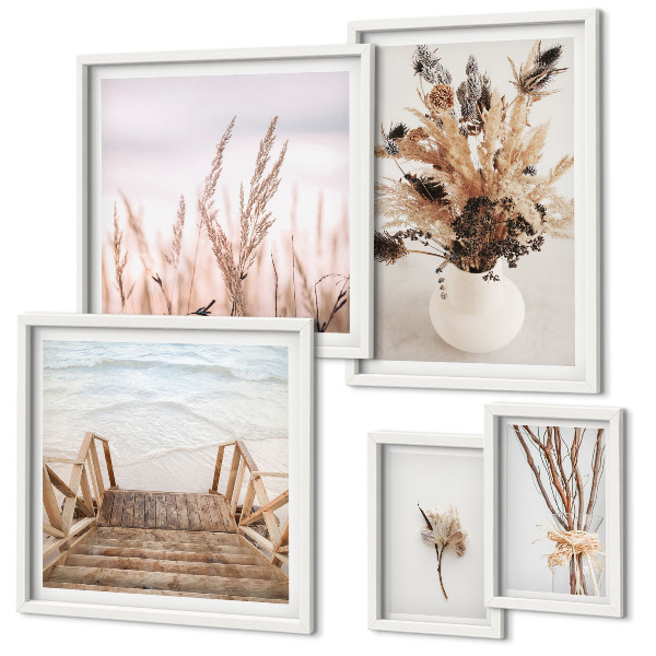 Pared galería de arte Plantas secas y agua con estilo