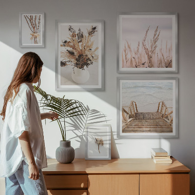 Pared galería de arte Plantas secas y agua con estilo