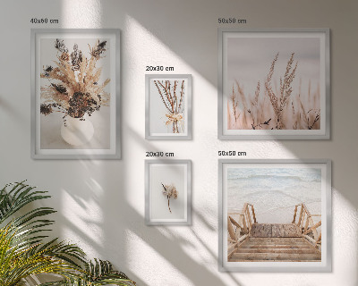 Pared galería de arte Plantas secas y agua con estilo