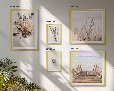 Pared galería de arte Plantas secas y agua con estilo