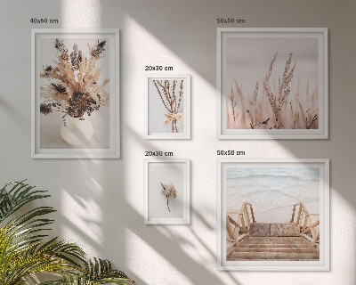 Pared galería de arte Plantas secas y agua con estilo