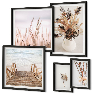 Pared galería de arte Plantas secas y agua con estilo