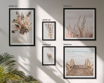 Pared galería de arte Plantas secas y agua con estilo