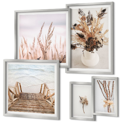 Pared galería de arte Plantas secas y agua con estilo