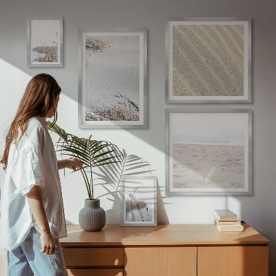 Conjunto de cuadros decorativos motivos playeros minimalistas