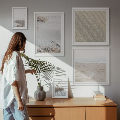 Conjunto de cuadros decorativos motivos playeros minimalistas