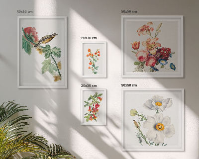 Pared galería de arte Decoraciones vintage con pájaros florales
