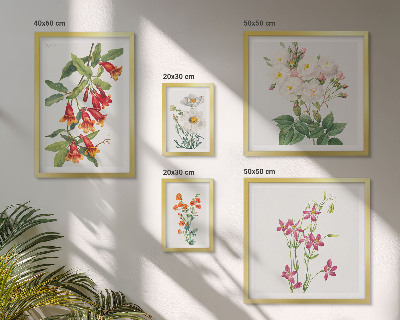 Set de 5 cuadros para salón motivos botánicos florales
