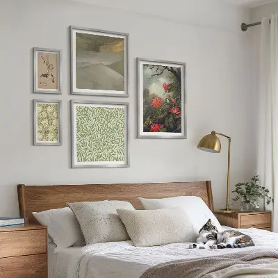 Conjunto de cuadros decorativos con diseño de flores pájaros y motivos naturales