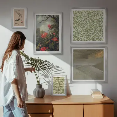 Conjunto de cuadros decorativos con diseño de flores pájaros y motivos naturales
