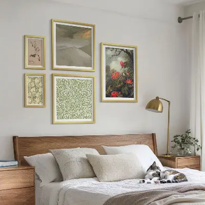 Conjunto de cuadros decorativos con diseño de flores pájaros y motivos naturales