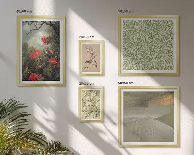 Conjunto de cuadros decorativos con diseño de flores pájaros y motivos naturales