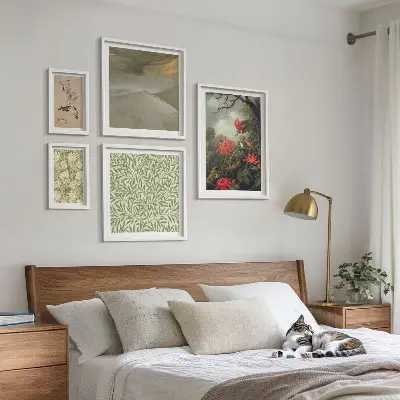 Conjunto de cuadros decorativos con diseño de flores pájaros y motivos naturales