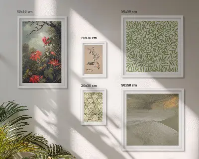 Conjunto de cuadros decorativos con diseño de flores pájaros y motivos naturales