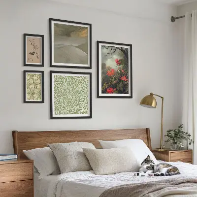 Conjunto de cuadros decorativos con diseño de flores pájaros y motivos naturales