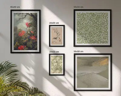 Conjunto de cuadros decorativos con diseño de flores pájaros y motivos naturales