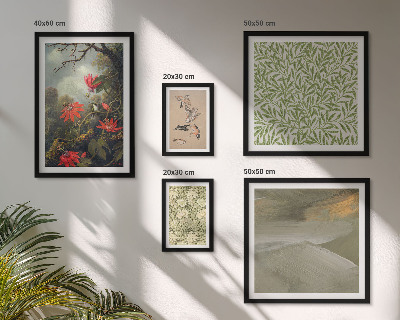 Conjunto de cuadros decorativos Flores, pájaros, motivos naturales