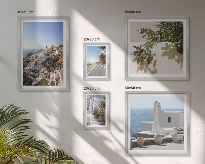 Set de 5 cuadros para salón Vistas pintorescas de Santorini
