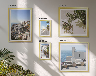 Set de 5 cuadros para salón Vistas pintorescas de Santorini