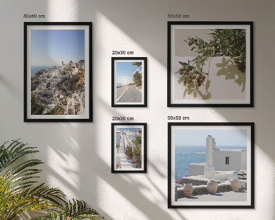 Set de 5 cuadros para salón Vistas pintorescas de Santorini