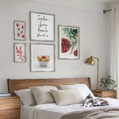 Pared galería de arte composiciones de frutas y plantas